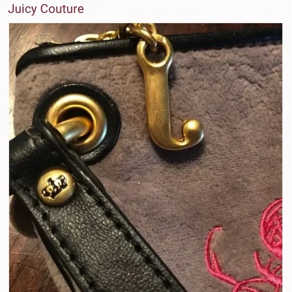 Original OG Vintage Juicy Couture Wristlet Wallet purse J Pull - Picture 3 of 3